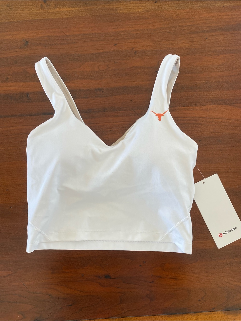 Lululemon NWT Align tank size 6 white with Texas logo